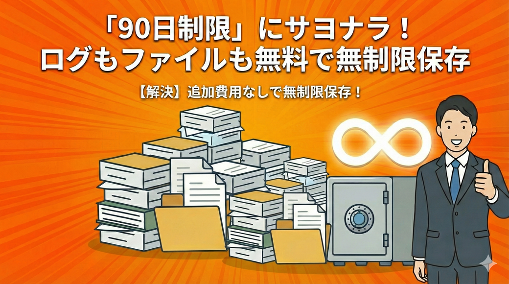 【ビジネスチャット】ログ保存を「無制限」にするために課金する必要はありません。90日で消えるストレスからの解放 Thumbnail
