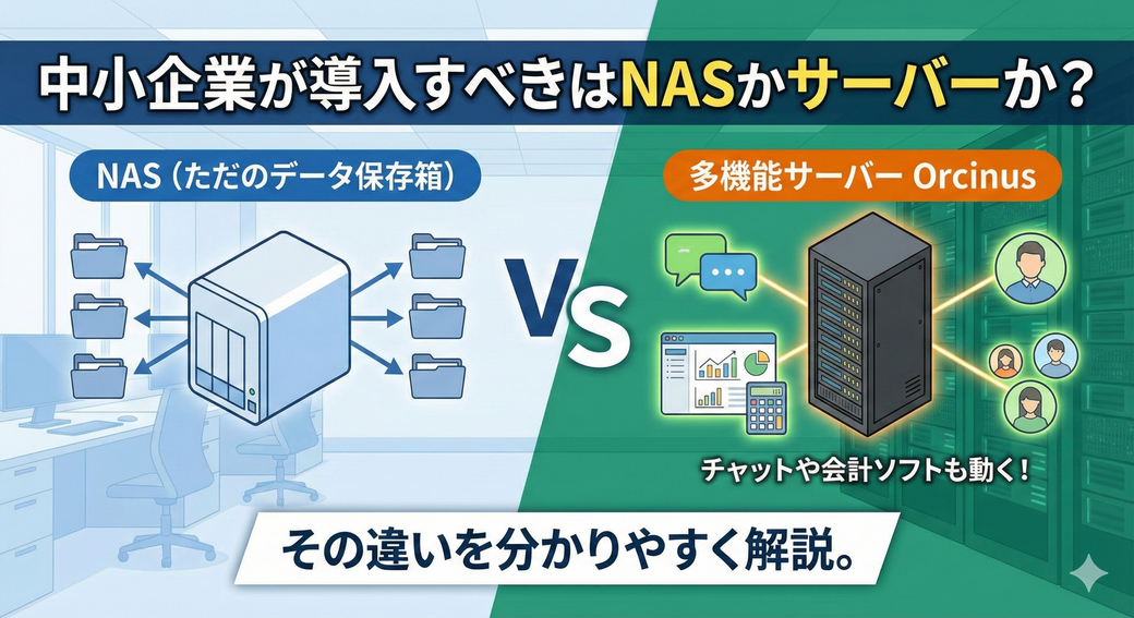 【NASとサーバーの違い】中小企業が買うべきは「ただの箱」？それともチャットも会計も動く「頭脳」？ Thumbnail